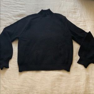 Zara mockneck sweater in black